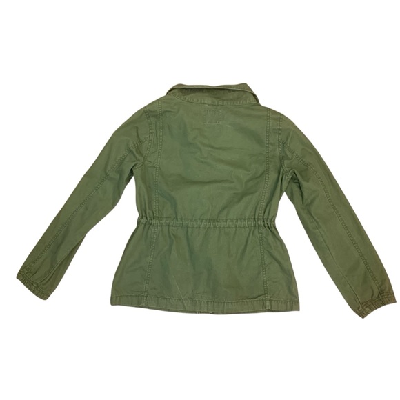 Old Navy Woman M Olive Green Utility Military Full Zip Waist Drawstring Jacket - Picture 2 of 7